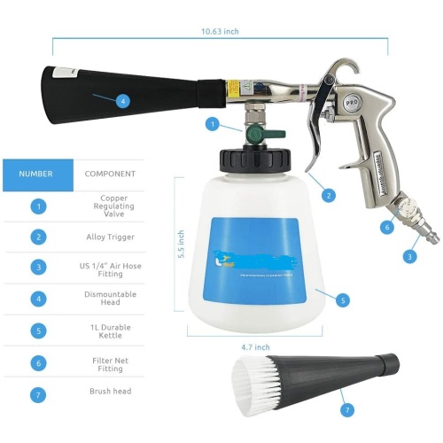 Lavare lo strumento di pulizia degli interni tornado per auto