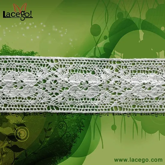 cheap lace trim narrow hot design white cotton trim