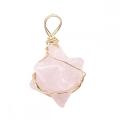 Rose Quartz Merkaba Star Pendants for Necklace Jewelry