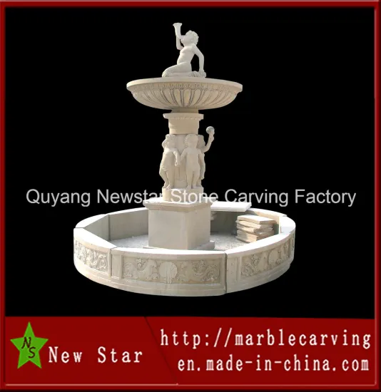 Cheap Marble Stone Carving Water Fountain (NS-207)
