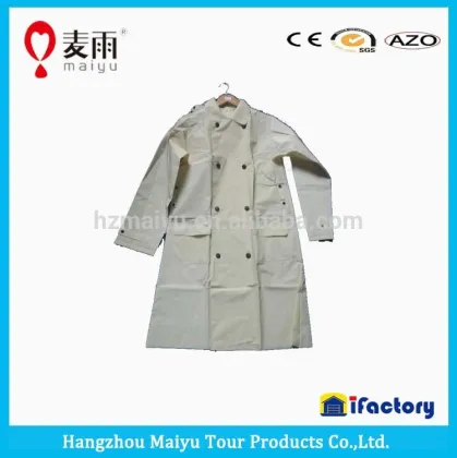 Maiyu waterproof windbreak women long mackintosh raincoat rainwear