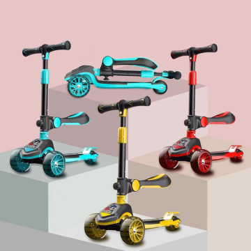 2-in-1 Kick Scooter for Kids: Adjustable with Removable Seat for Transition to a Three-Wheel Scooter
