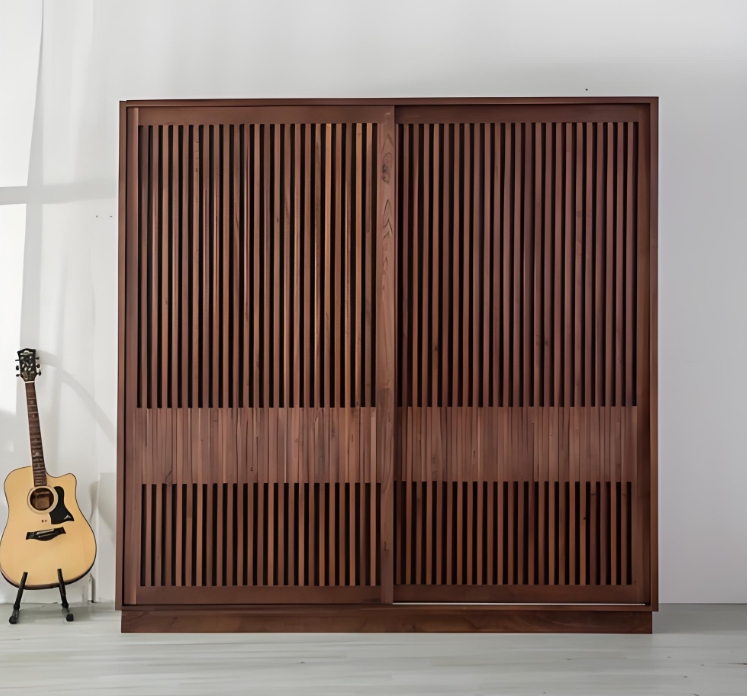wood slat wall hidden door