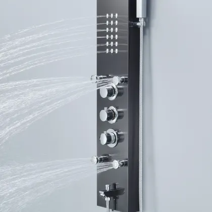 Black Oil Rubbed Bronze Shower Panel with Thermostatic Faucet