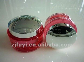 Taper-shaped Acrylic Cosmetic Cream Jar With Shiny Silver Cap