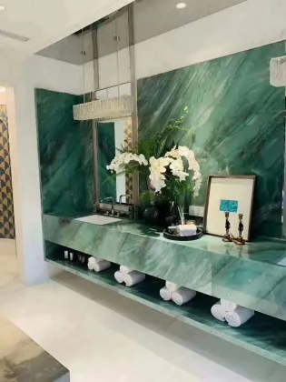 Da Vinci Green Quartzite Slabs for Hotel Lobby Background