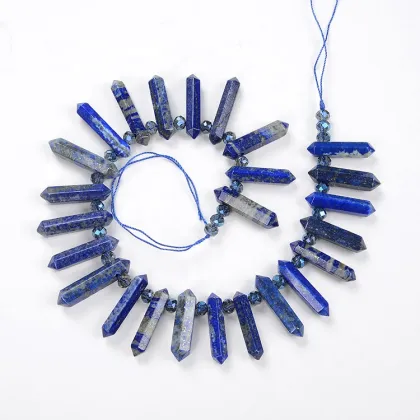 Lapis Lazuli Double Point Crystal Pendant for Jewelry Making