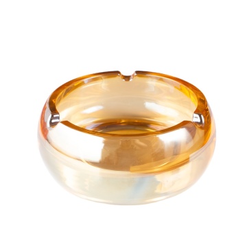 Factory New Large Transparent Electroplated Colorful Crystal Glass Ashtray