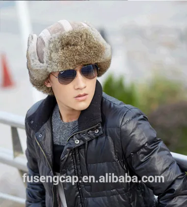 Fashion black leather winter hat earflaps keep warm