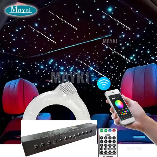 12 Port Fiber Optic Shooting Star Meteor Light Kit with RF Remote Control for Car and Home Cinema