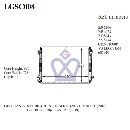 Scania P/G/S Radiator,2552200