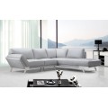 Modern Minimalist Sectional Sofa in Luxurious White Leather