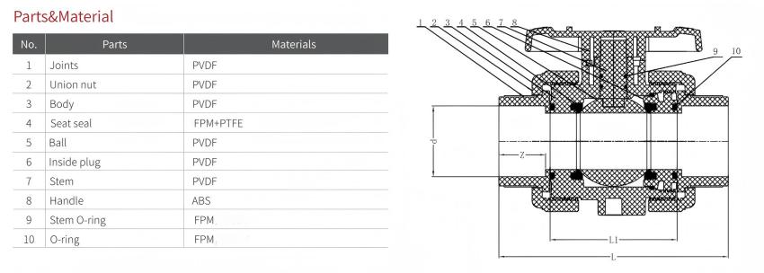 pvdf-true-union-ball-valve-structure-diagram-