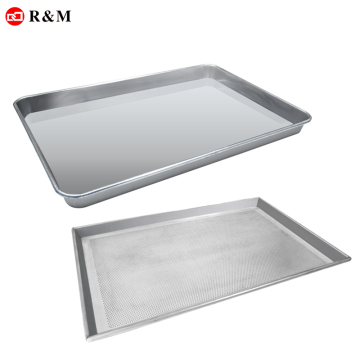 Aluminum Baking Steel Serving Tray Set with Silver Mirror Plating