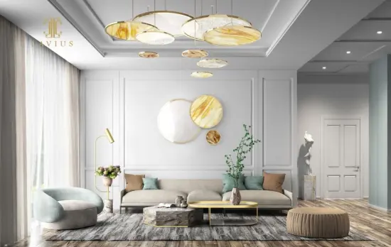 Simple fashion decorative chandelier villa bedroom light luxury crystal chandelier