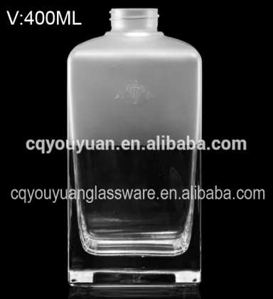 Hot Sale Part Frost 40cl Square Perfume Fragance Bottle