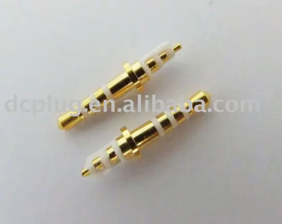 gold-plate,white plastic,tray 4.5mm,total length 19.0mm,2.5mm four stage dc plug