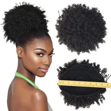 pure human hair afro puffs,8inch afro puff kinky for black women,short high afro puff pony tail clip in drawstring ponytails