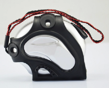 silver color auto lock measuring tape rubber coated
