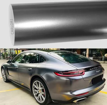 satin metallic iron grey car wrap vinyl