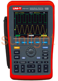 Digital Portable Storage Oscilloscope, 100MHz Bandwidth, Dual Channel, 500MS/s Sample Rate, USB Communication, UTD1102C