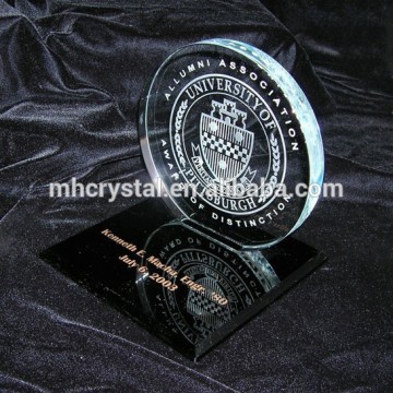 Etched Circle Trophy with black base MH-J0690