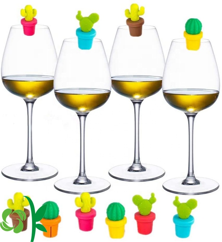 Cactus Wine Bottle Stopper Charms Marker Set