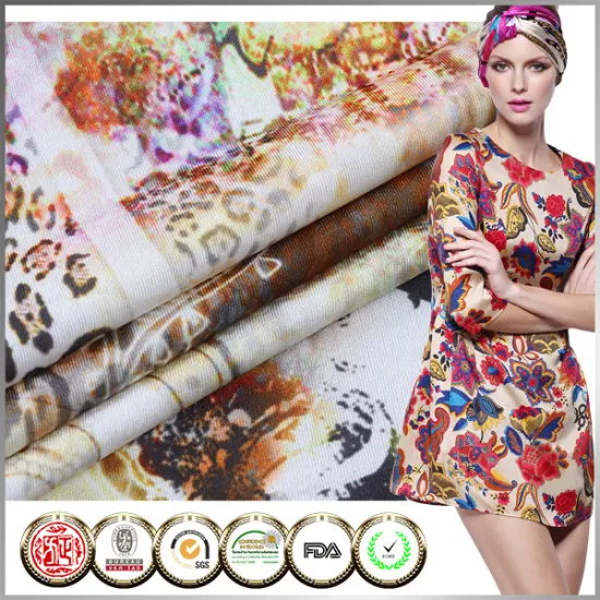 High quality IAF certified Korean Flower knitted printed fabric
