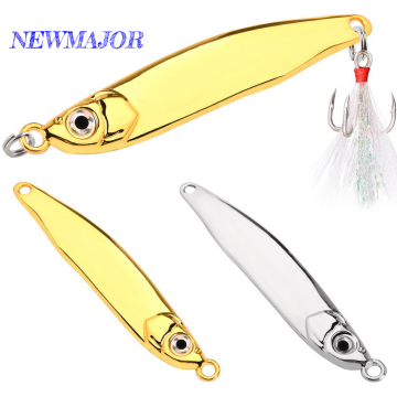 Newmajor White Stripe Pailletten Jigging Lure für Fluss und Seefischen