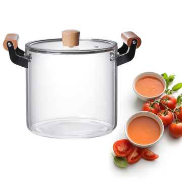 Hi Borosilicate Glass Boiling Saucepan with Glass Cover