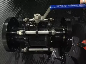 DIN 3202-F1 3PC WCB Flanged Ball Valve,DN80,RF