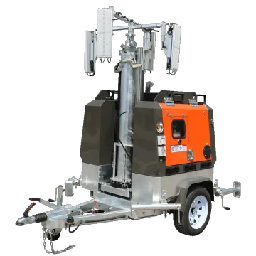 Hydraulic telescopic mast mobile light tower