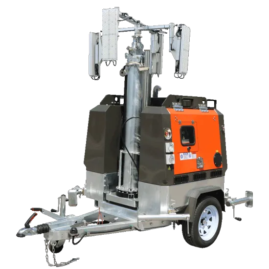 Hydraulic telescopic mast mobile light tower