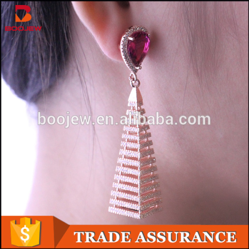 High end fashion ladies earrings unique designs as pictures dubai rose gold earring for women