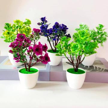 Artificial Potted Plants Fake Flower Bonsai Artificial Potted Bonsai Flower Potted Ornaments Home Ornaments Desktop Hotel Decor