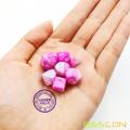 Bescon Mini Gemini Two Tone Polyhedral RPG Dice Set 10MM, Small Mini RPG Role Playing Game Dice Set D4-D20 in Tube, Pink Blossom