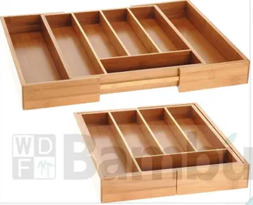 New Product for 2014 100% Moso Bamboo Cutlery Box/Holder/Tray /Removable Dividers