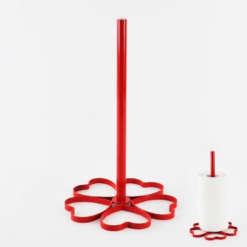 Red Heart Base Standing Kitchen Paper Roll Holder