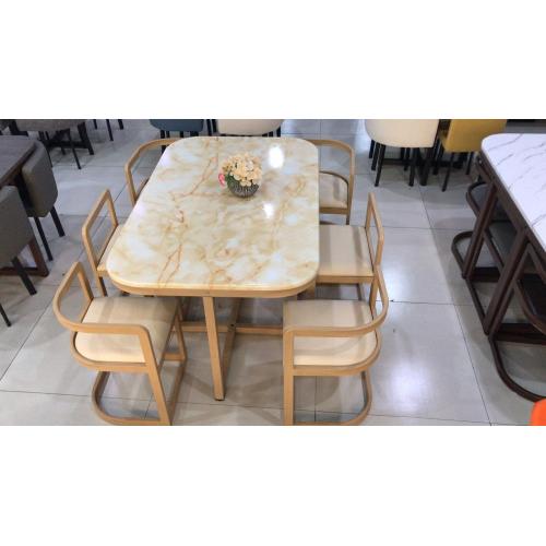 Juego de mesa de comedor de mármol Rectángulo