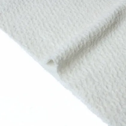 Pure White Wool Polyester Blend Fabric