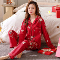 Pyjamas kvinnliga vår- och höstmodeller bomull