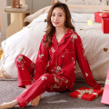 Pajamas female spring and autumn models cotton