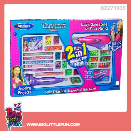 Girls hair beauty set toys beads toy hair braiding toy