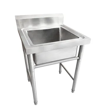 Stainless Steel Kitchen Sink with Splash Board for Restaurants: 201/304 Single Basin Kitchen Sink
