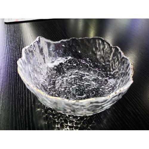 Transparent Painted Gold Medium Tea Salad Bowl