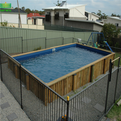 Recinzione per piscina temporanea rivestita in polvere