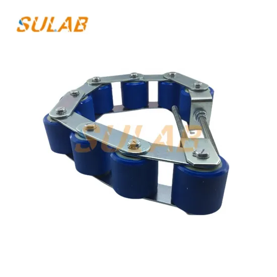Hyundai Escalator Components: Reversing Bearing, Handrail Belt, Pressure Chain (Pitch 80), 60x556202, and 9 Rollers