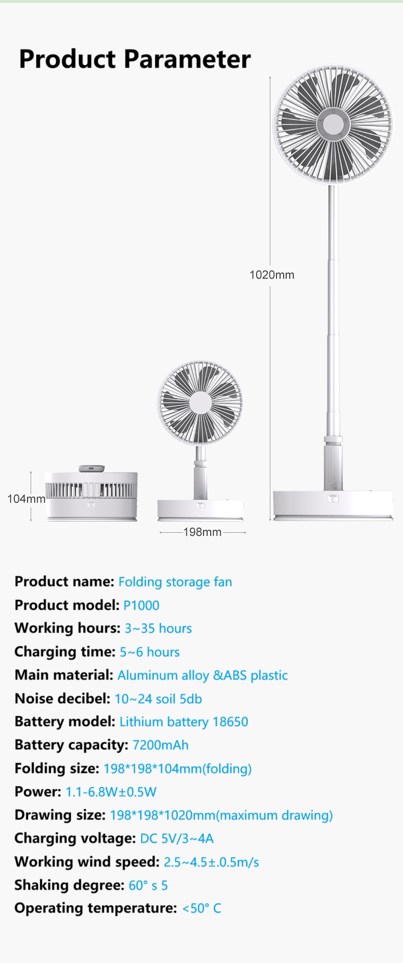 Foldable solar Fan