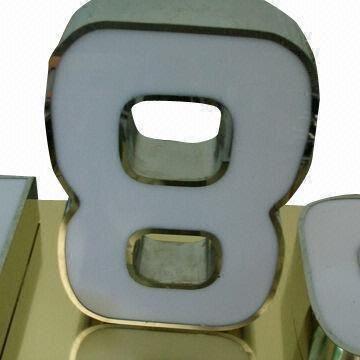 LED Acrylic Channel 3D Letter Signage, Made of Stainless Steel, OEM Orders are Welcome