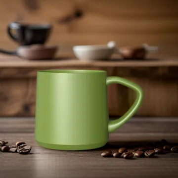 DHPO Small Reusable High-Fired Ceramic Coffee Mug: Unique Comfortable Handle Espresso Cup